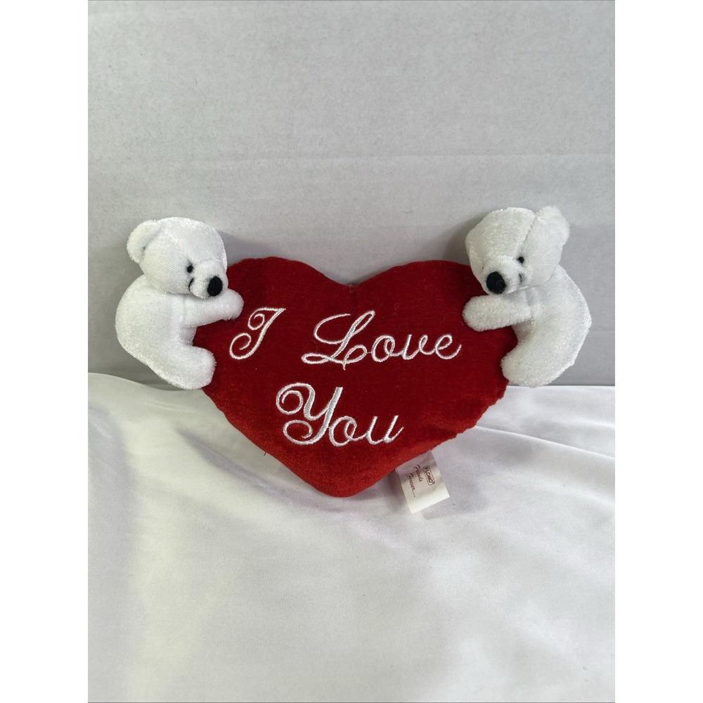 Vinatge Flomo Friends Forever Plush Heart Polar Bears I Love You Nostalgic‎